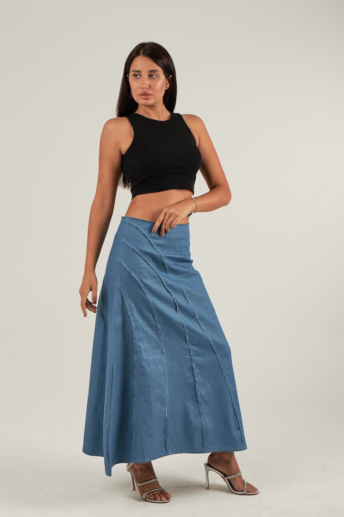 Maxi skirt in denim