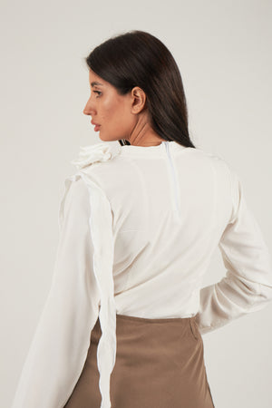 Flower top in white