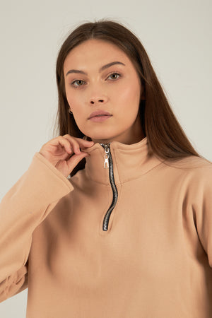 Zip it sweatshirt in beige