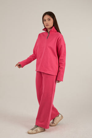 Zip it sweatshirt in fuchsia