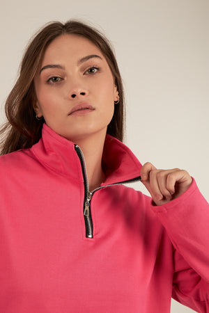 Zip it sweatshirt in fuchsia