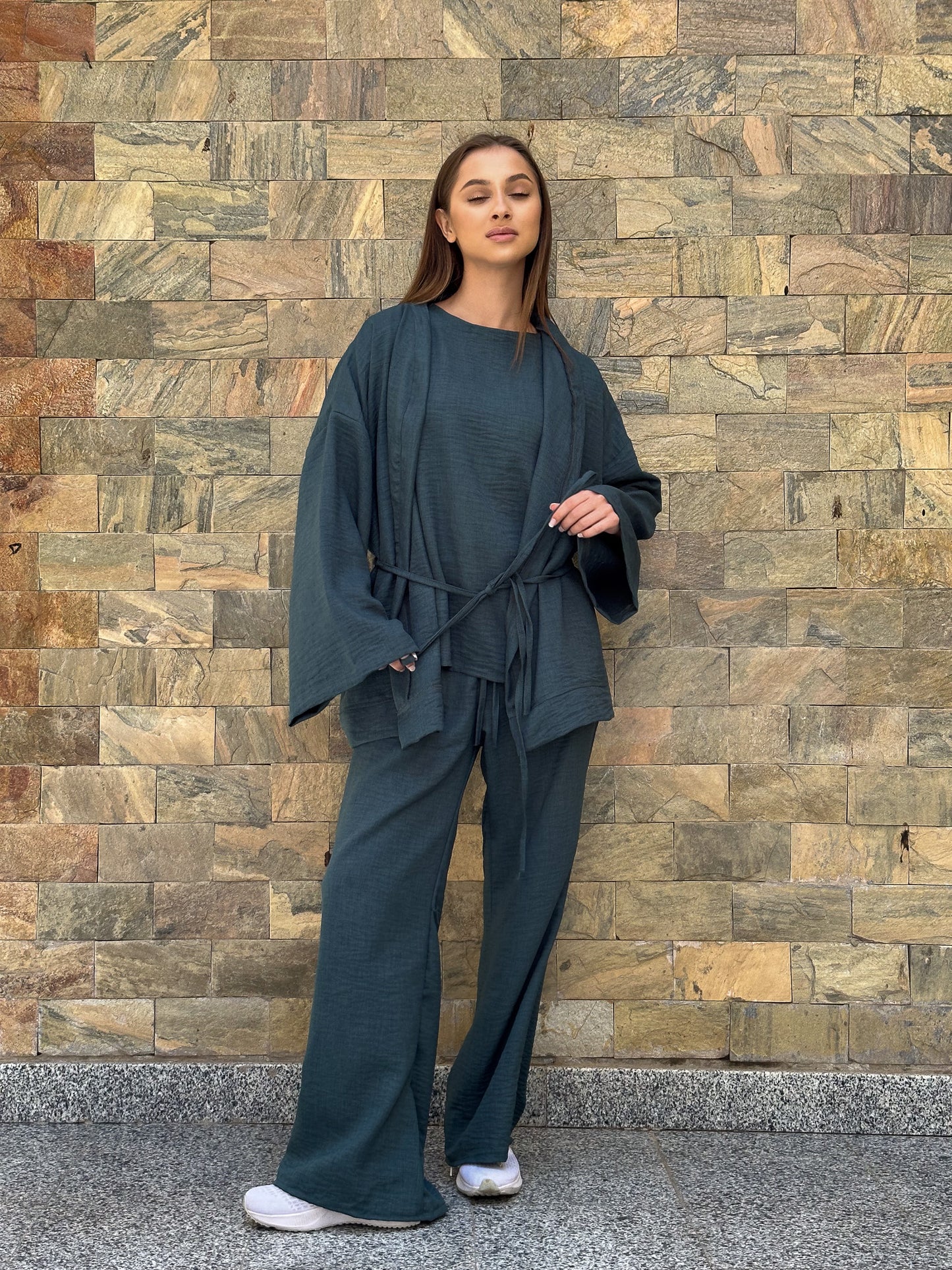 Tangled kimono in blue