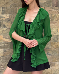 Chiffon cover up in green