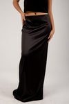 Satin maxi skirt in black