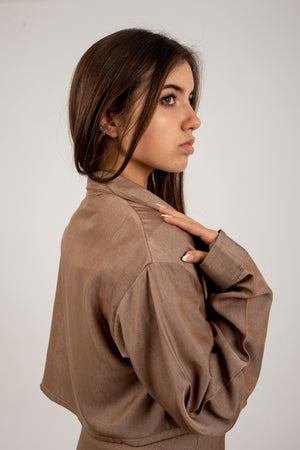 Silk jacket in brown