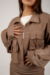 Silk jacket in brown