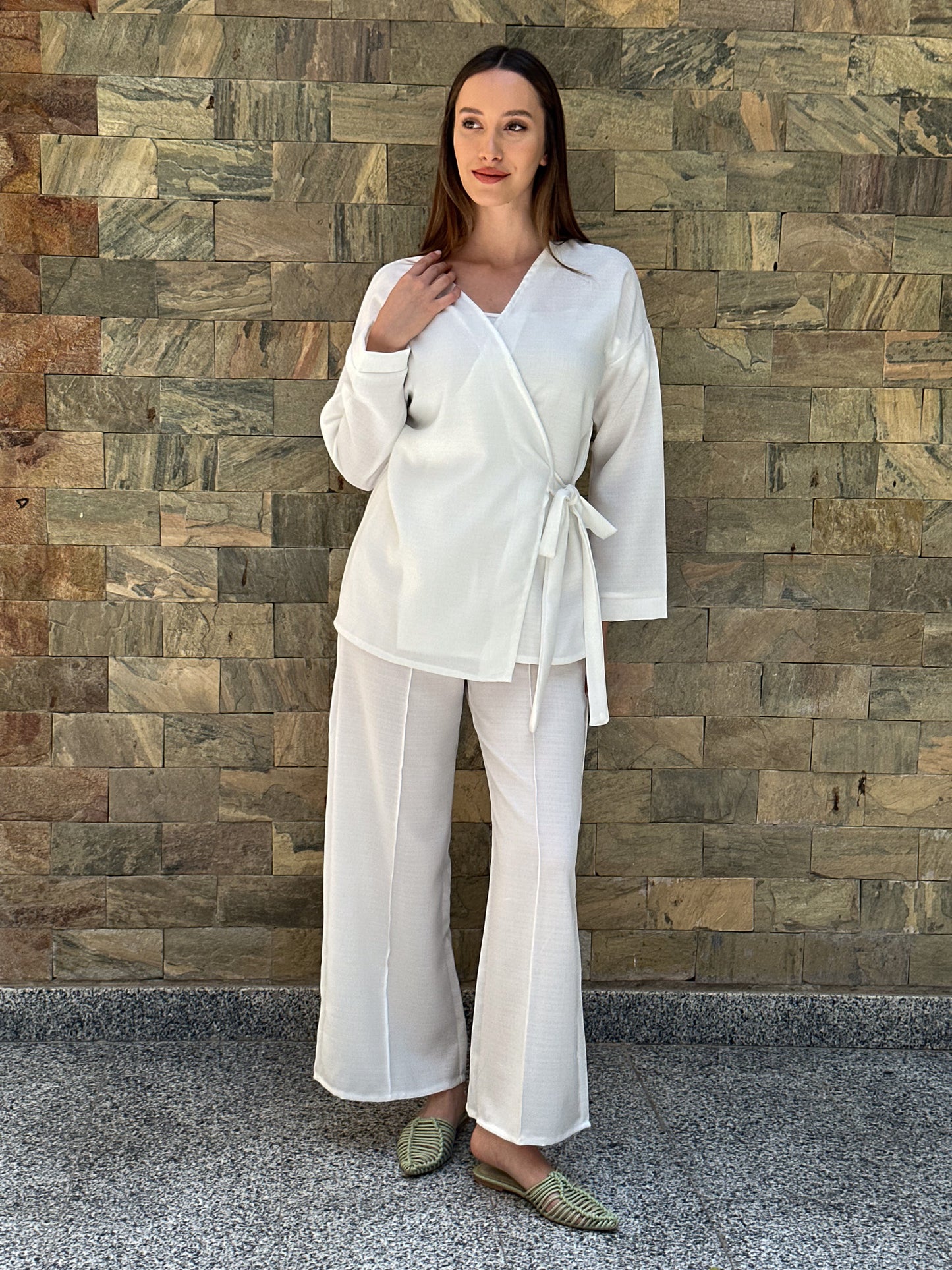 Linen jacket in white