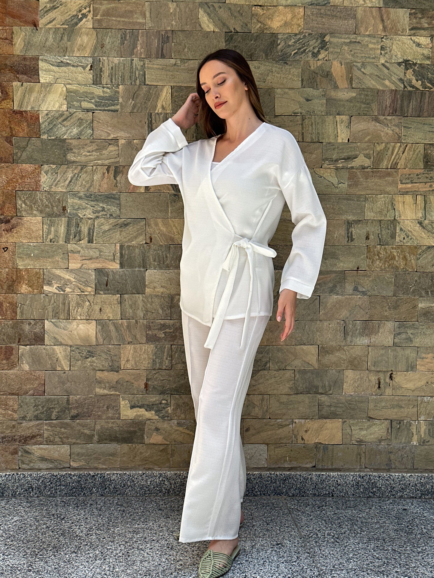 Linen jacket in white
