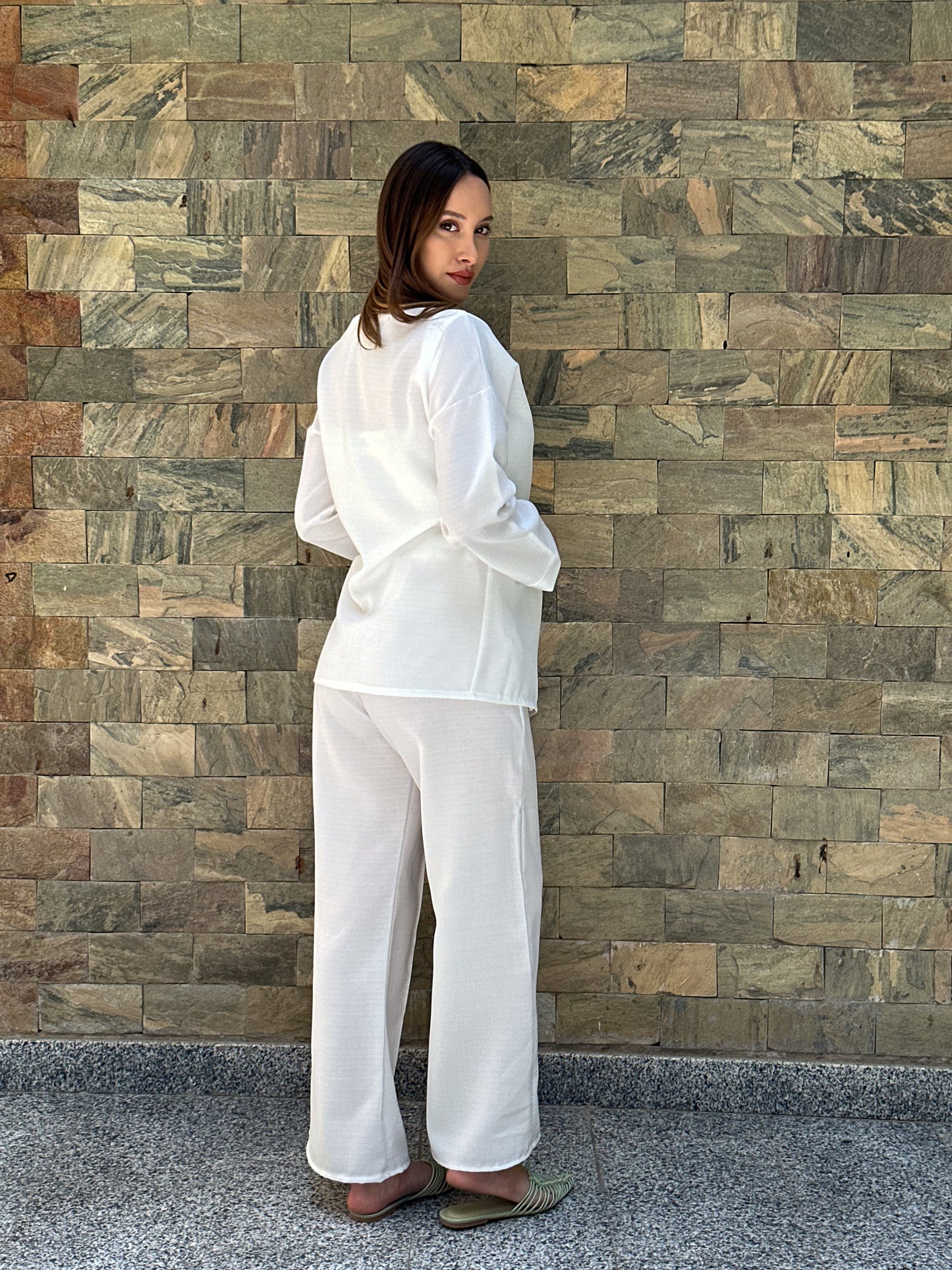 Linen jacket in white