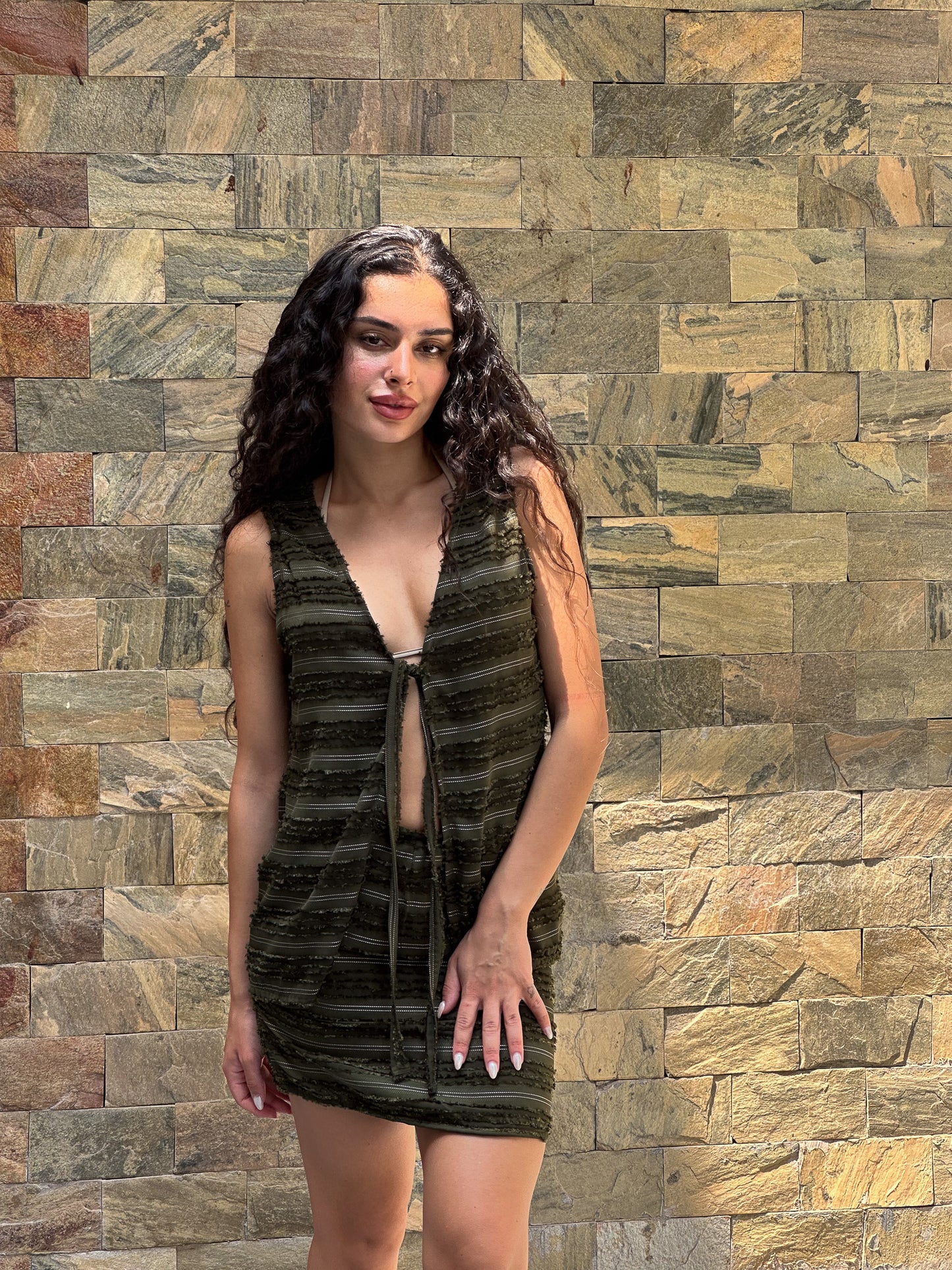 The olive set (Top + Skirt)
