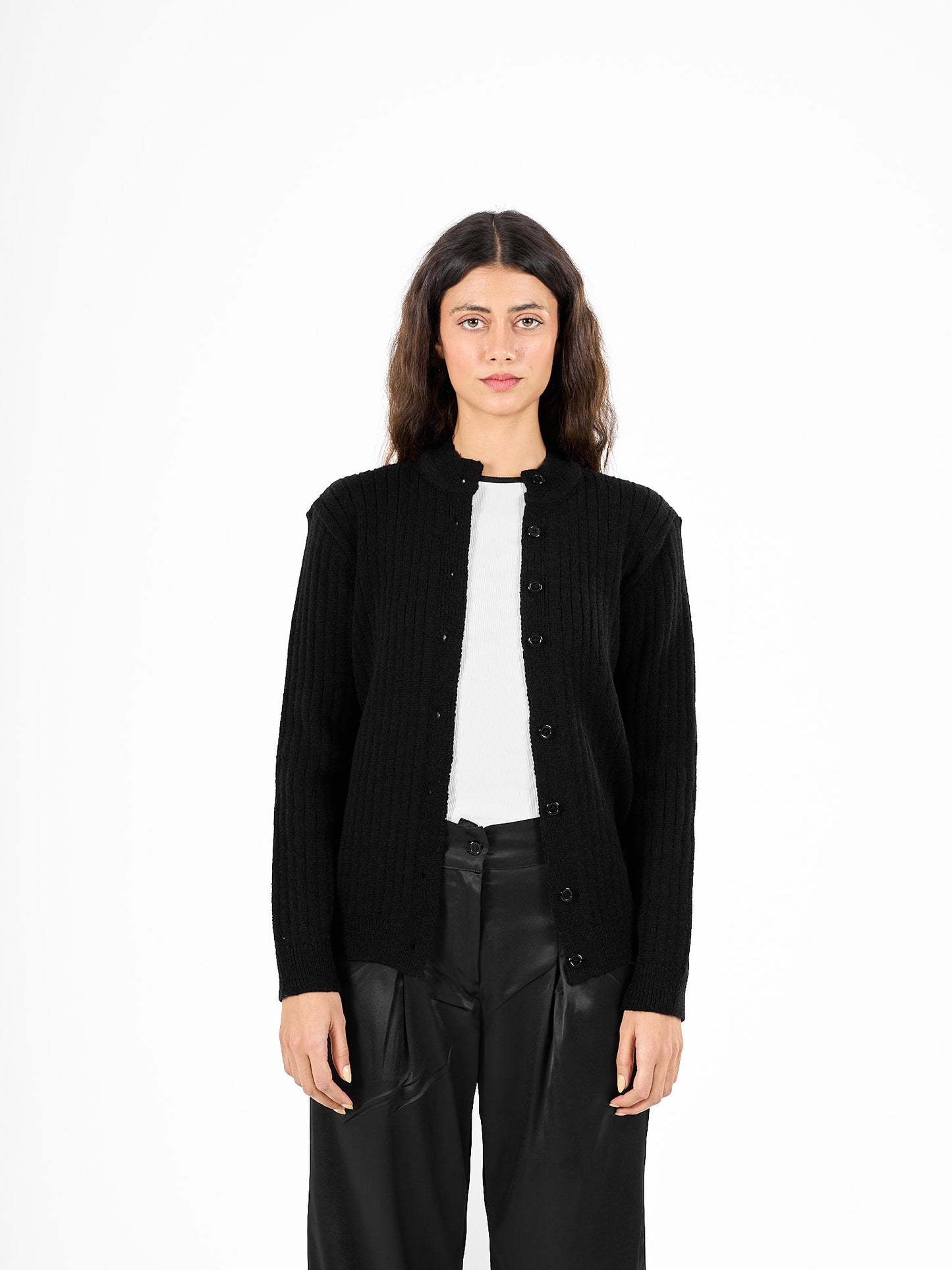 Button cardigan in black