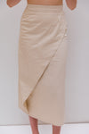 Criss cross maxi skirt in beige
