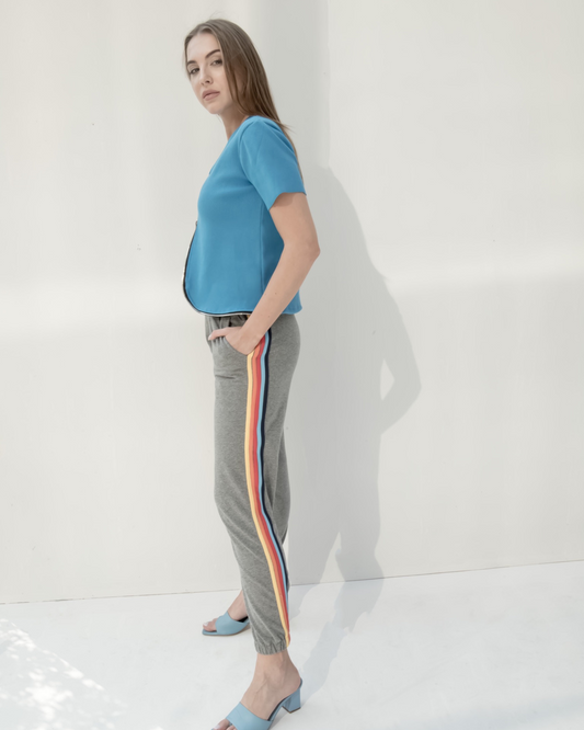 Rainbow pants in grey