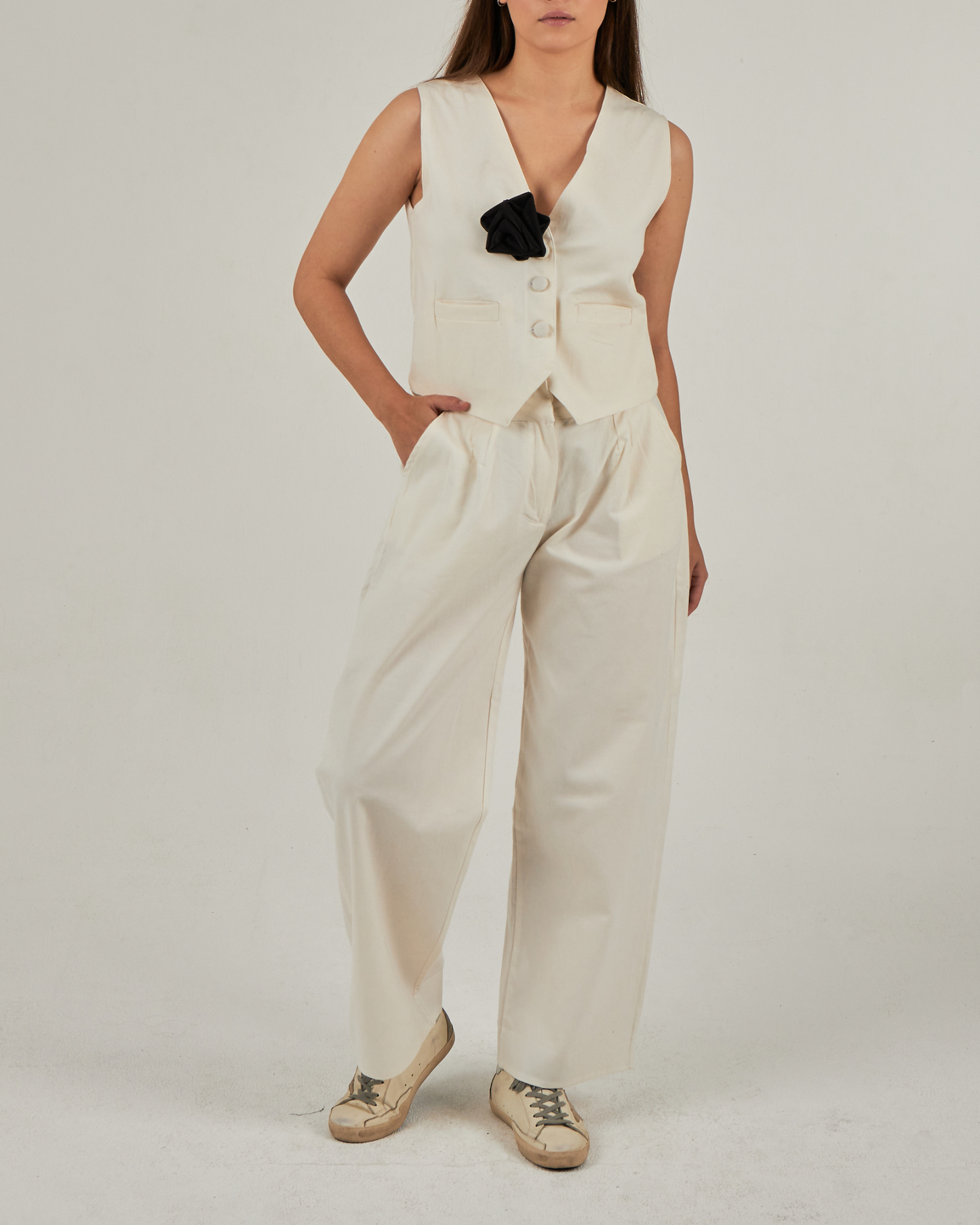 Stand out pants in off-white