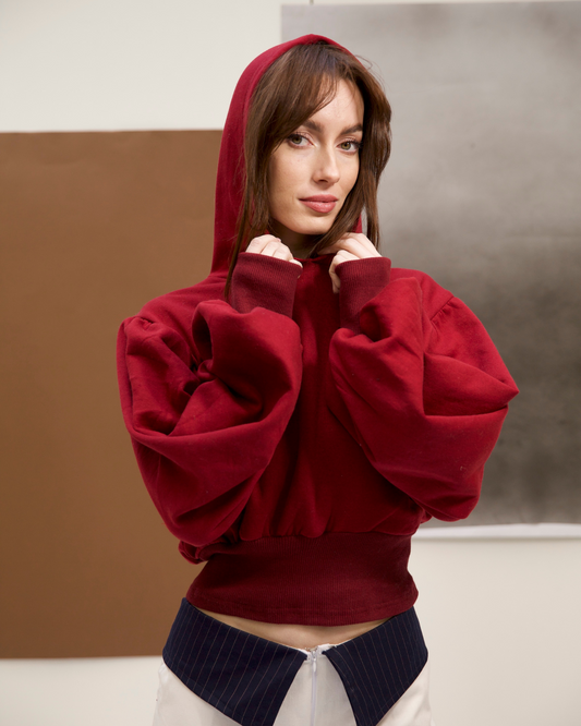 Power sweatshirt in burgundy