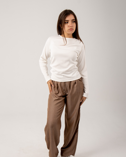 Basic long sleeves top in white
