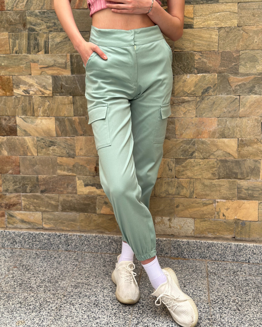 Military pants in turquoise