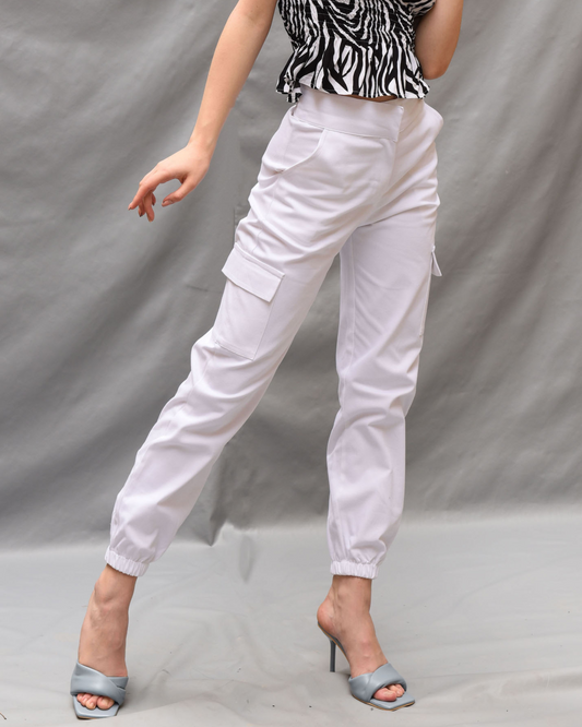 Military pants in white