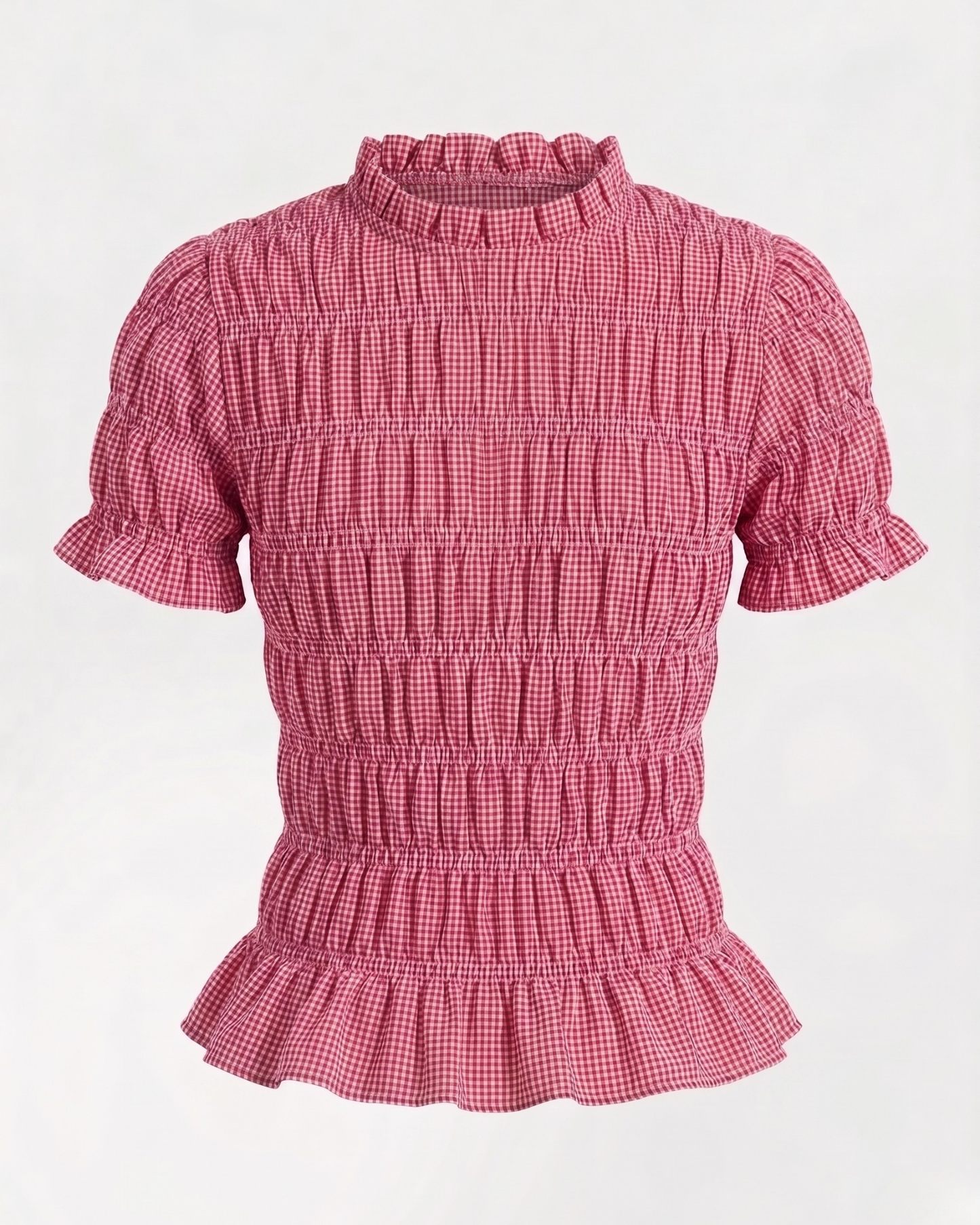 Smocked top in red