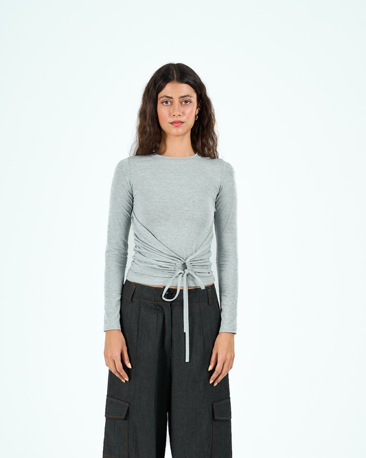 Wrapped top in grey