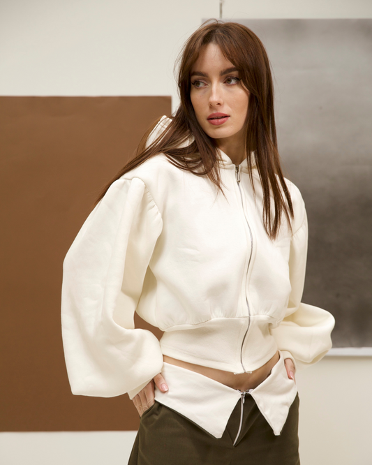 Power jacket in white