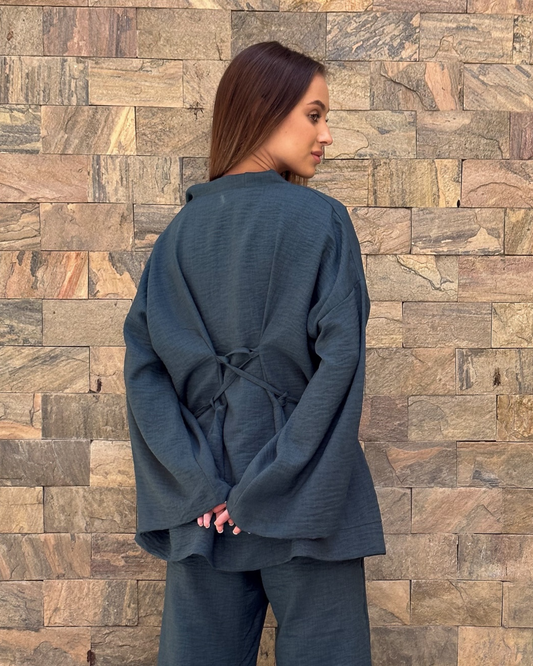 Tangled kimono in blue