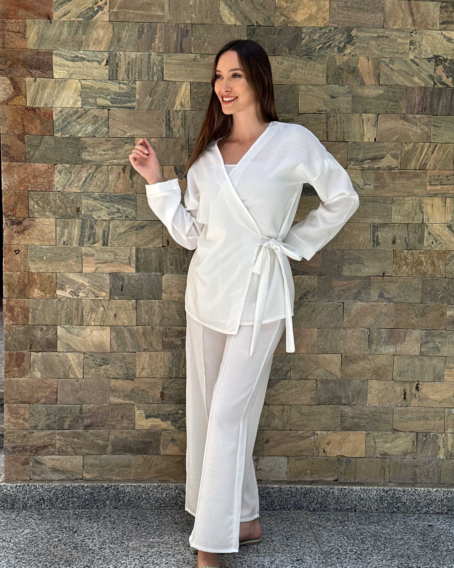 Linen jacket in white