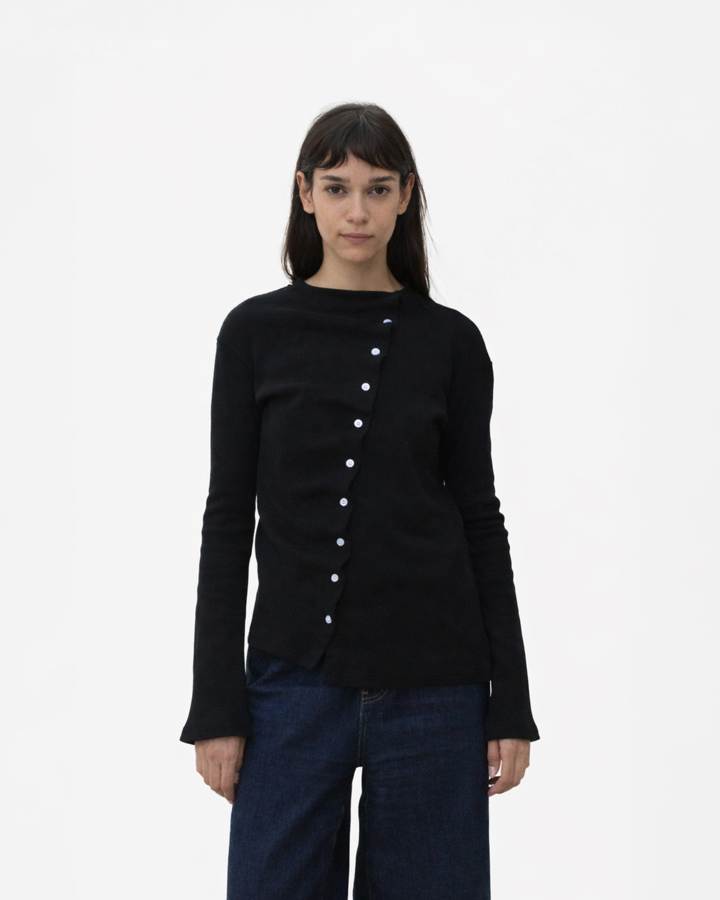 Sided tee in black