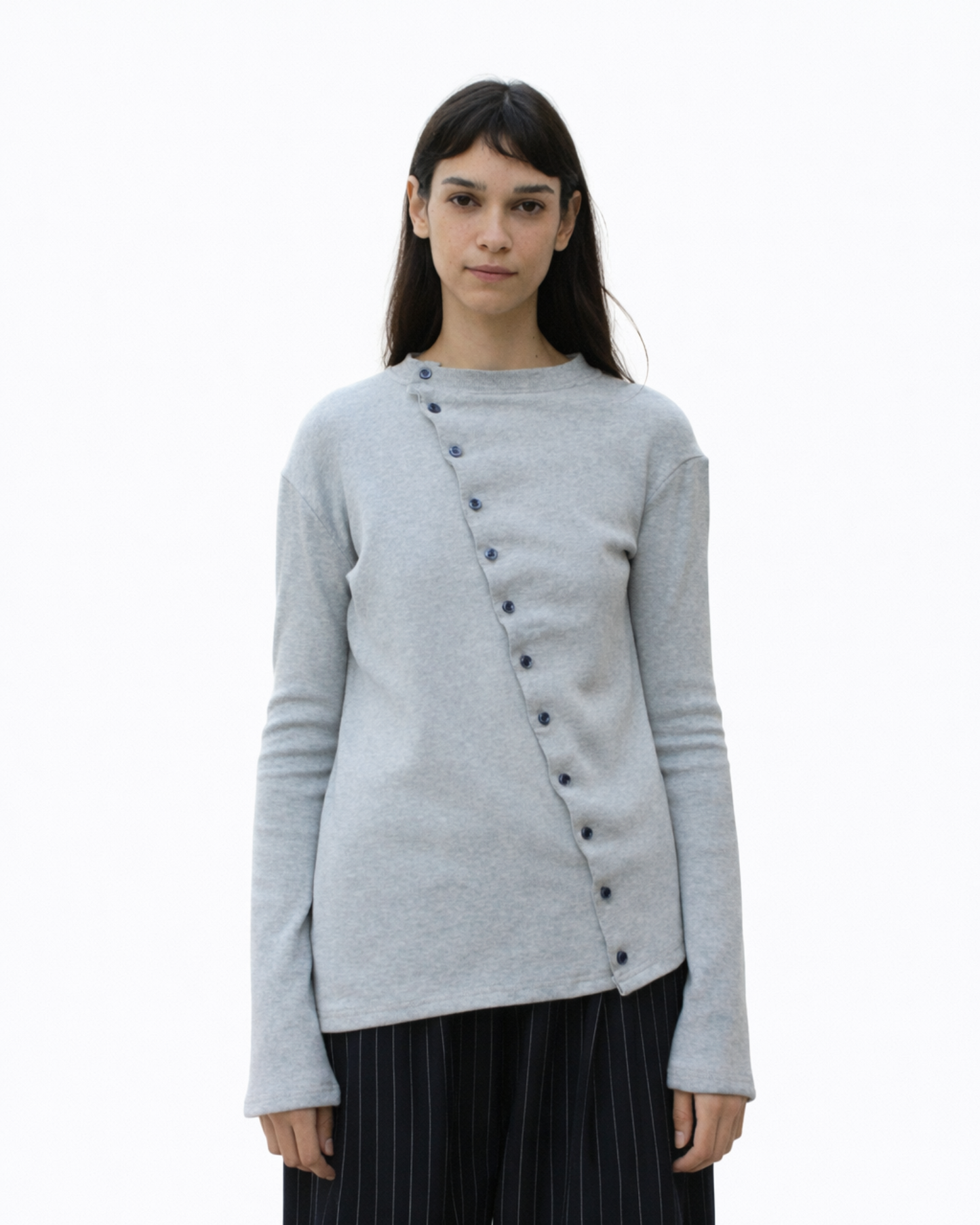 Sided tee in grey