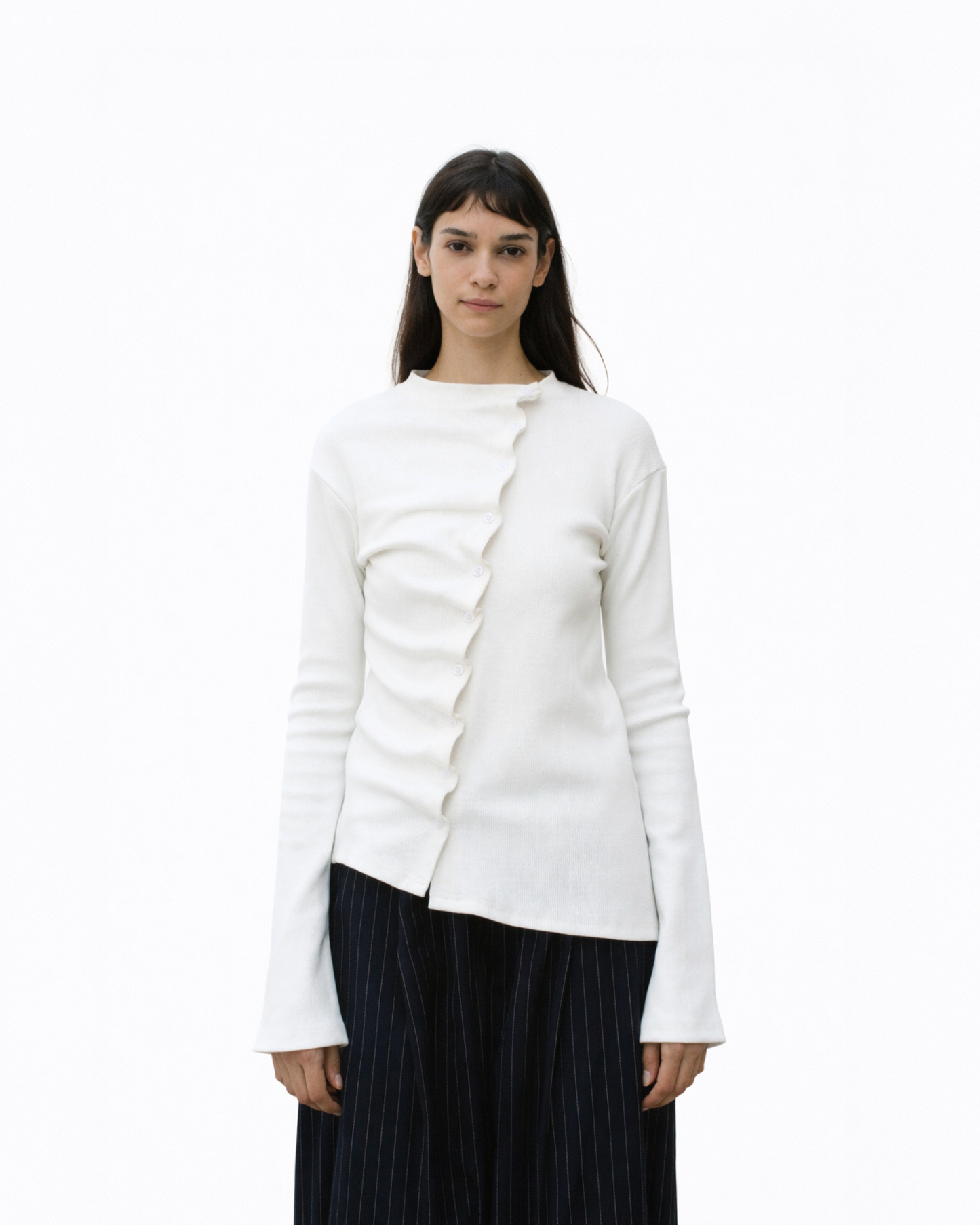 Sided tee in white
