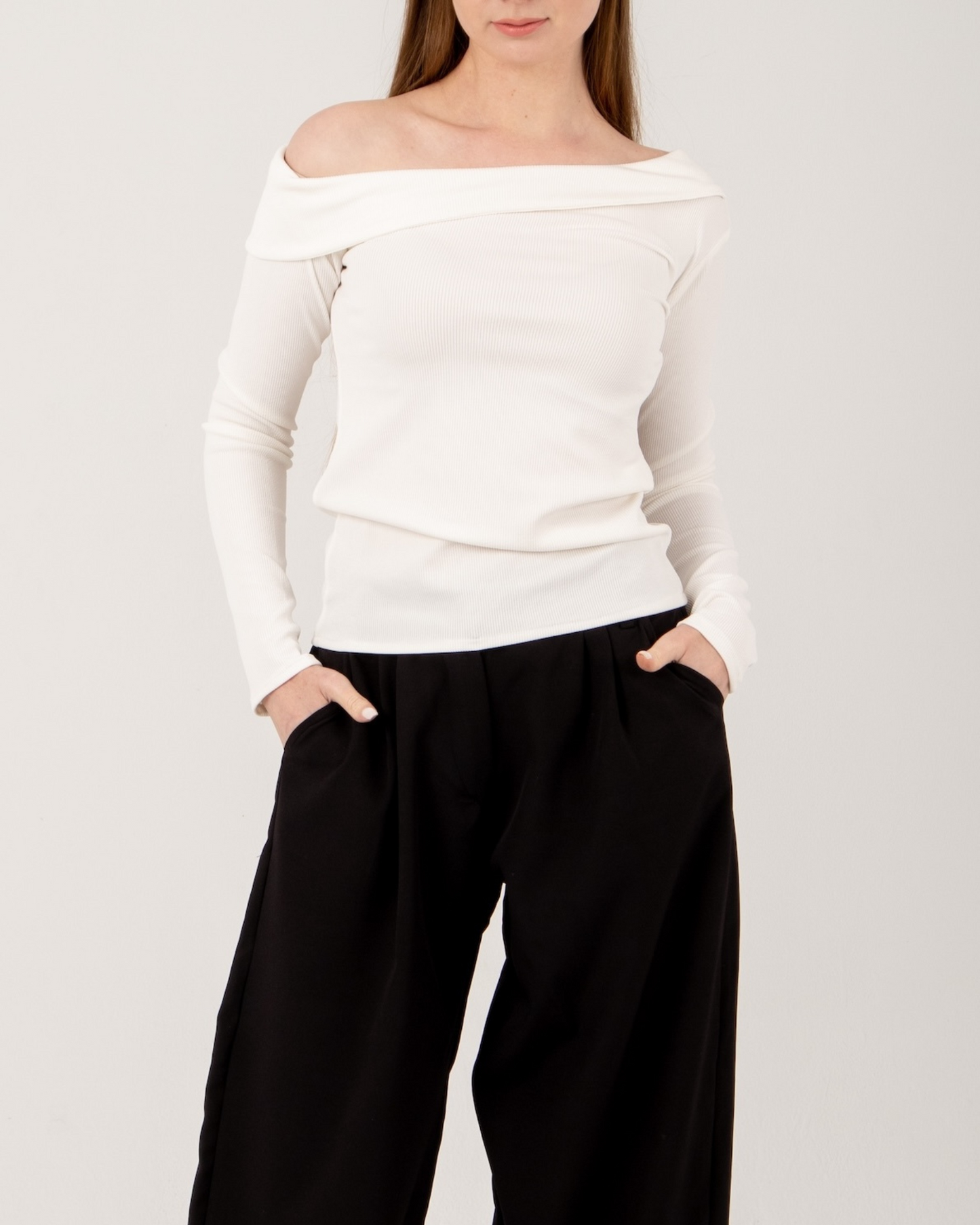 Off shoulder top in white