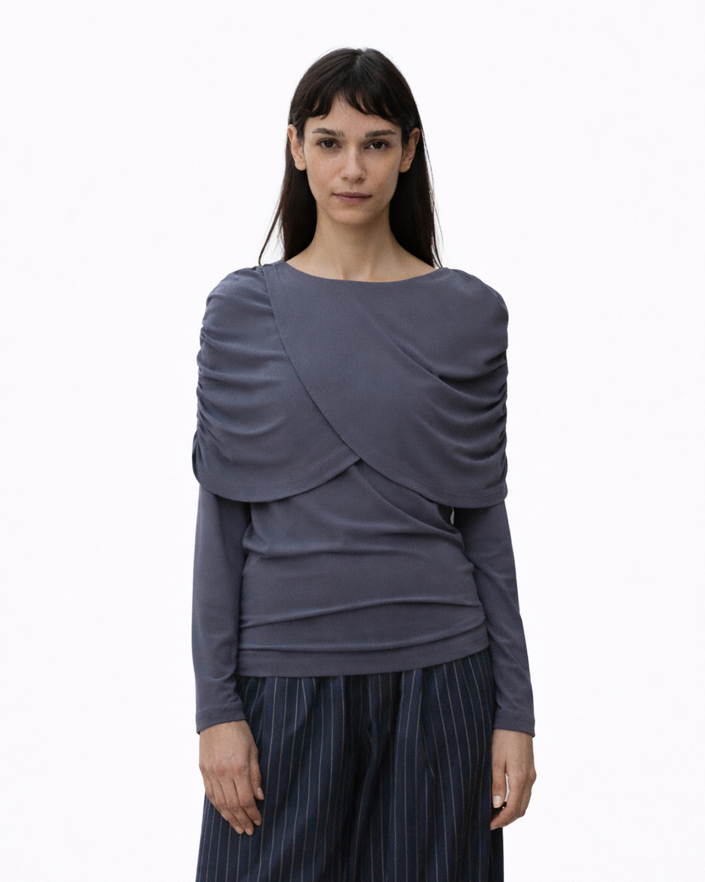 Wave long sleeve top in grey