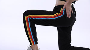 Rainbow pants in black