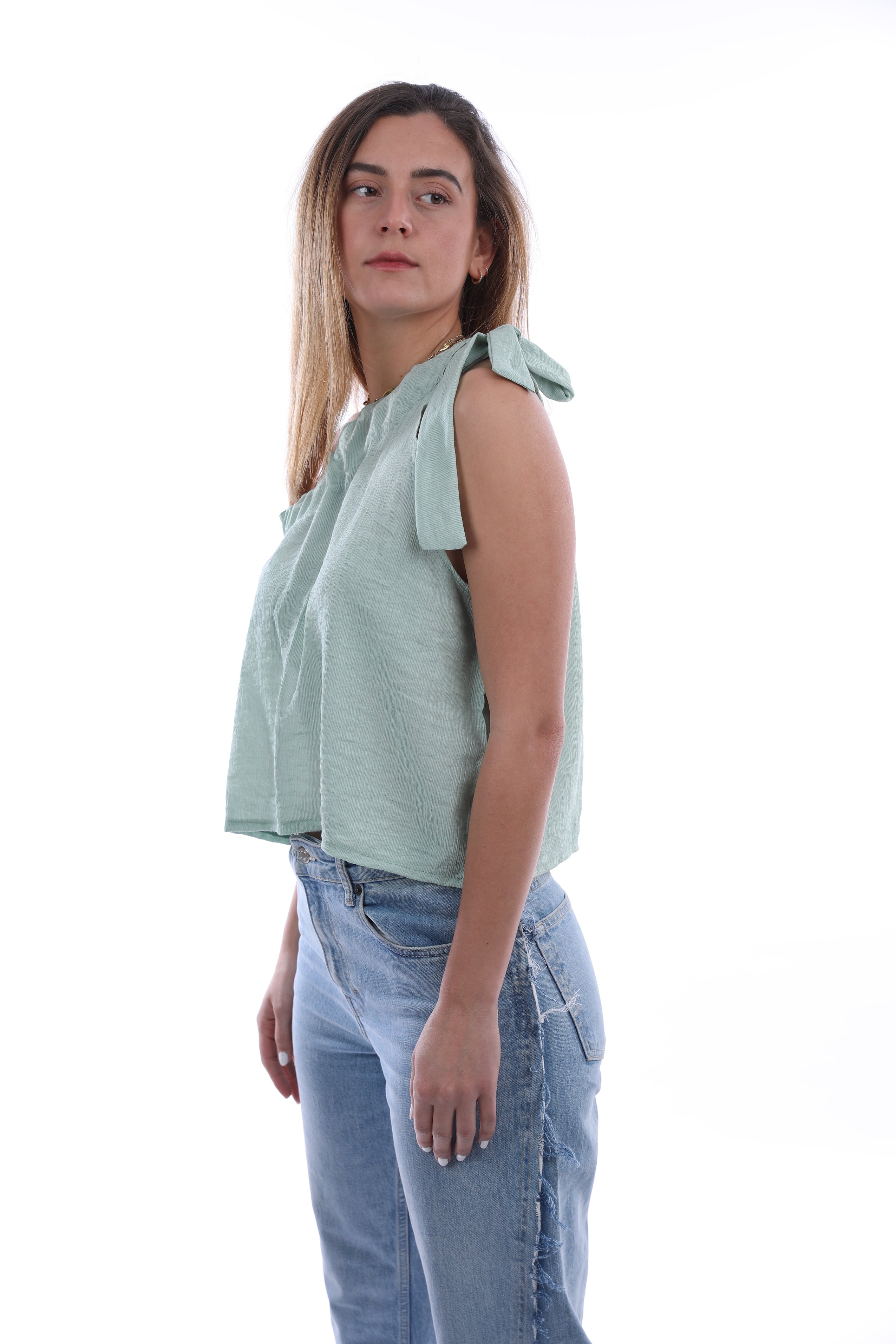 Rise top in turquoise