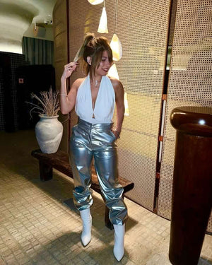 Disco pants in silver