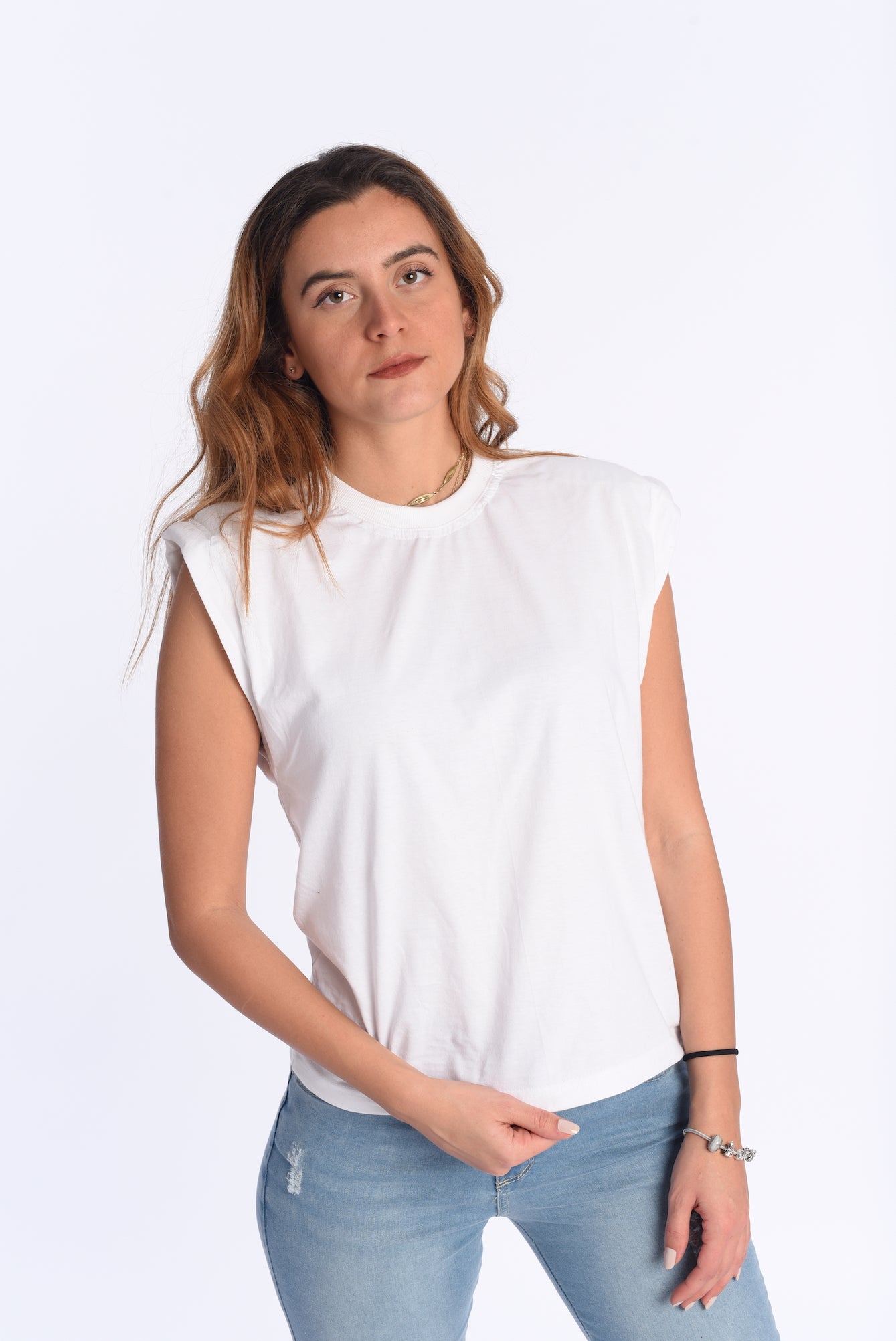 Pad t-shirt in white