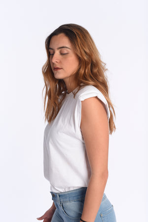 Pad t-shirt in white