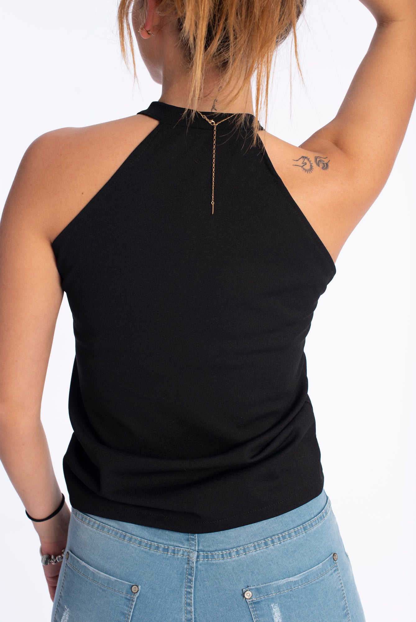 Ruched top in black