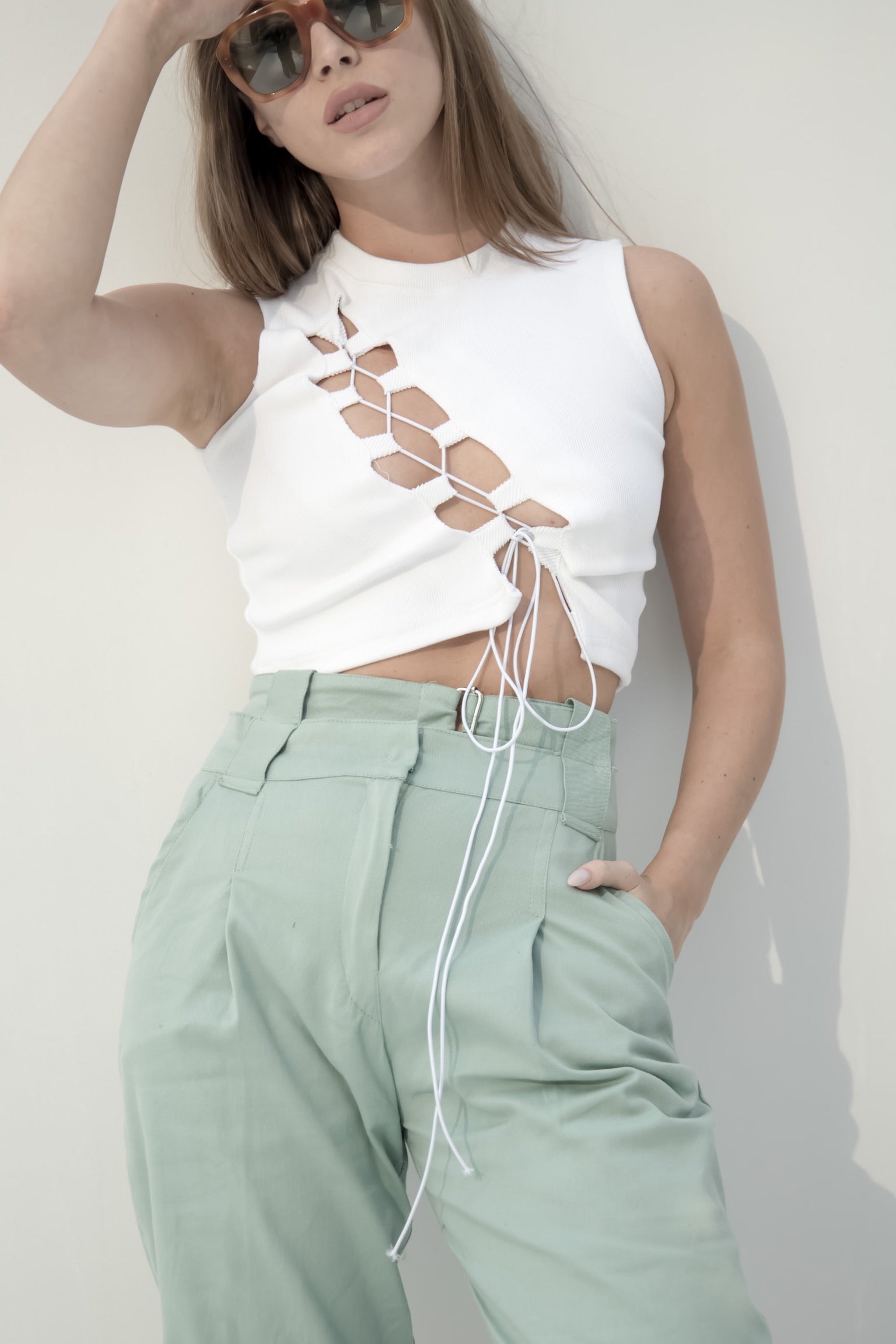 Exclude top in white