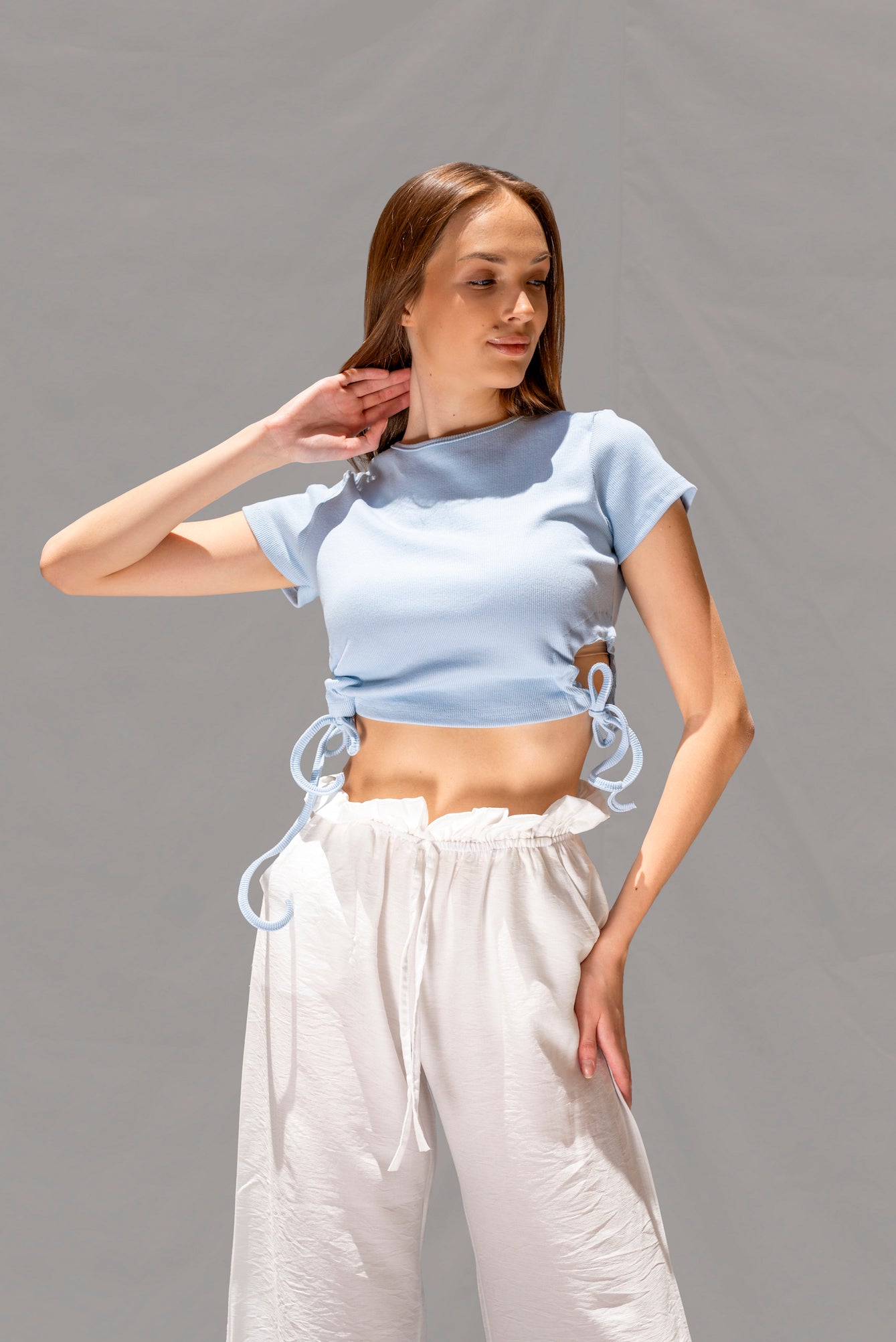 Baby blue rib top