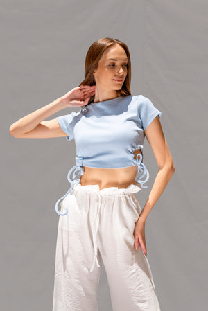 Baby blue rib top