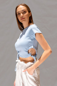 Baby blue rib top