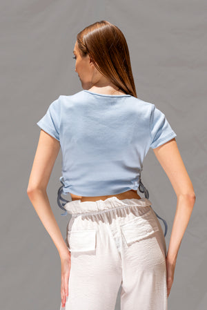 Baby blue rib top