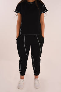 Blow off pants in black
