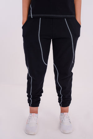 Blow off pants in black