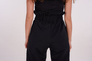 Paper bag pants in black