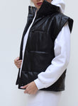 Puffer leather vest