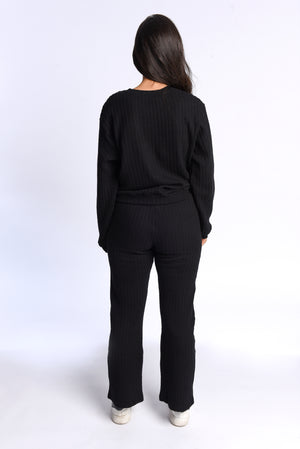 Braided pants in black