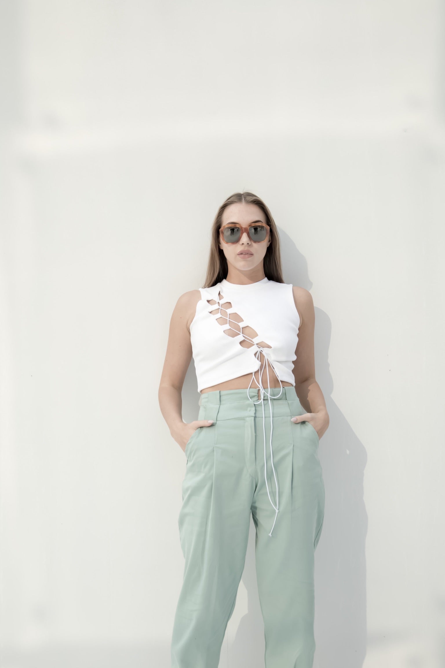 Exclude top in white