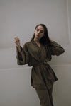 Around the world kimono in olive